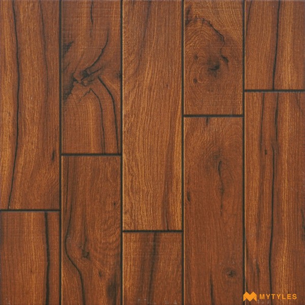 Wooden Tiles-Vitrified Brown Wooden Floor and Wall Tile Code33403 (600x600mm, Matt)