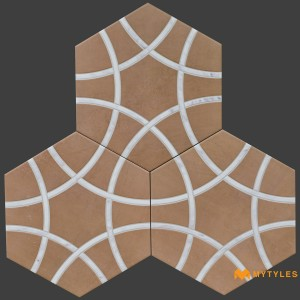 undefined-Imported Brown Hexagon Floor and Wall Tile Code33613 (285x330mm, Matt)