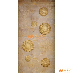 undefined-Vitrified Gloden Radience Wall Poster Code37684 (4x8 Feet, Matt)