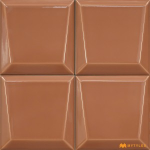 undefined-Imported Brown 3D Wall Tile Code28320 (100x100mm, Glossy)