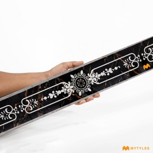 undefined-Vitrified Black Border Tile Code33810 (100x1200mm, Glossy)