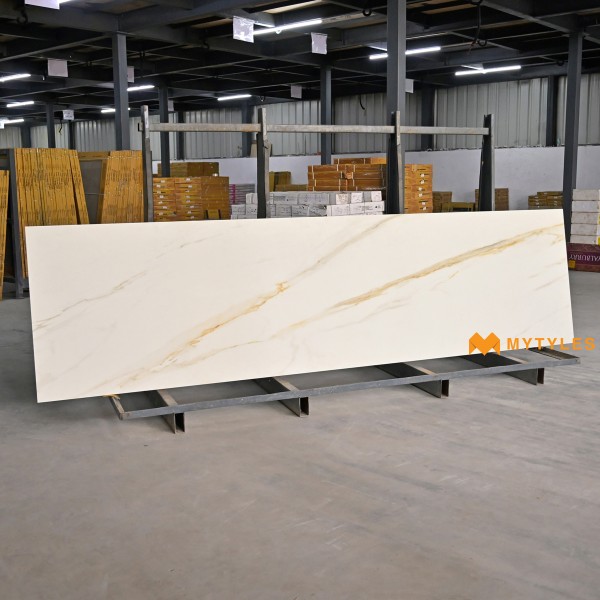 Glazed Vitrified-Vitrified White Slab Floor and Wall Tile Code22047 (790x3000mm, Matt)