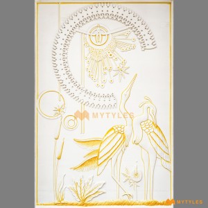 undefined-Mint Stone White Duck Mural Code31651 (4x6 Feet, Stone)-MYTMU038