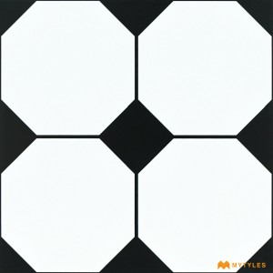 undefined-Ceramic Black and White Moroccan Tile Code28072 (300x300mm, Matt)