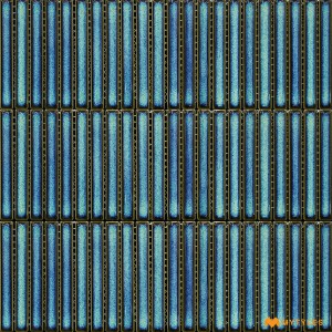 undefined-Imported Blue Kitkat Mosaic Wall Tile Code32777 (300x300mm, Glossy)