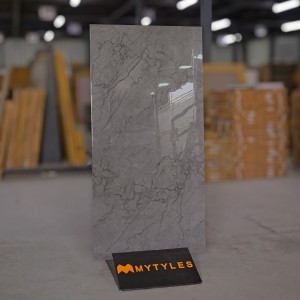 undefined-Vitrified Gray Floor and Wall Tile Code31735 (600x1200mm, Glossy)