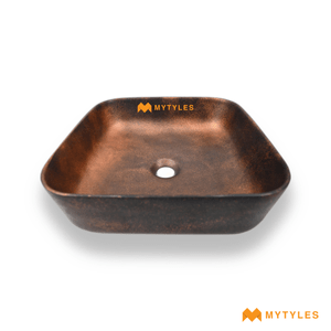 undefined-Quartz Black Copper Table Top Wash Basin Code16845 (380x380mm, Matt)