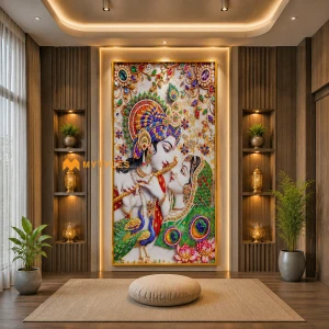 undefined-Vitrified Radhe Krishna Poster Wall Tile Code38301 (1200x1800mm, Glossy)