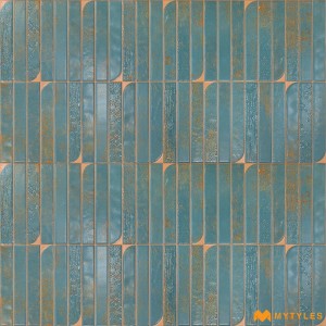 undefined-Ceramic Blue Geometric Wall Tile Code35941 (300x600mm, Matt)