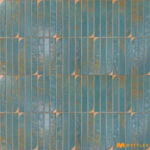 undefined-Ceramic Blue Geometric Wall Tile Code35941 (300x600mm, Matt)