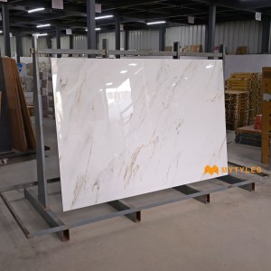 undefined-Vitrified White Slab Floor and Wall Tile Code33355 (4x6 Feet,15mm, Glossy)