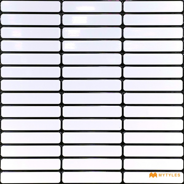 Geometric Tiles-Ceramic White Geometric Wall Tile Code31686 (300x600mm, Glossy)
