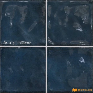 undefined-Vitrified Blue Subway Floor and Wall Tile Code38530 (200x200mm, Glossy)
