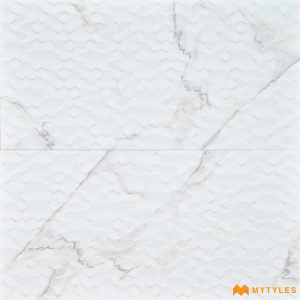 undefined-Ceramic White Textured Wall Tile Code27534 (300x600mm, Matt)