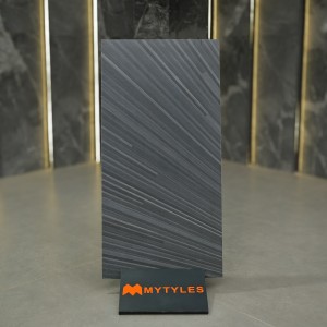 undefined-Vitrified Black Floor and Wall Tile Code29011 (600x1200mm, Matt)
