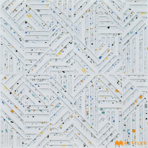 undefined-Ceramic White Textured Terrazzo Wall Tile Code27531HL (300x600mm, Matt)