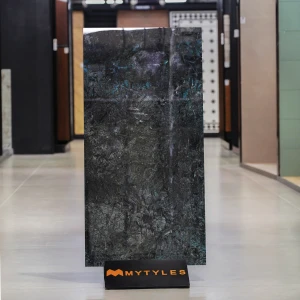 undefined-Vitrified Black Floor and Wall Tile Code37473 (600x1200mm, High-Glossy)