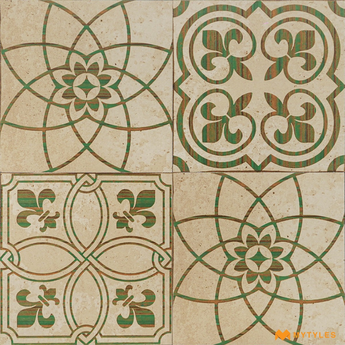 Buy 1x1 Feet Moroccan Wall & Floor Tile code24353 Online