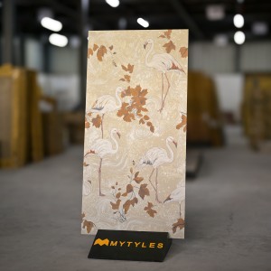 undefined-Vitrified Orange Tropical Wall Tile Code32646 (600x1200mm, Matt)
