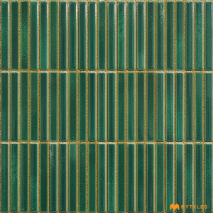 undefined-Ceramic Green Kitkat Wall Tile Code26696 (300x300mm, Glossy)