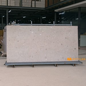 undefined-Full Body Vitrified Gray Terrazzo Floor Tile Code35391 (1200x2400mm, Matt)