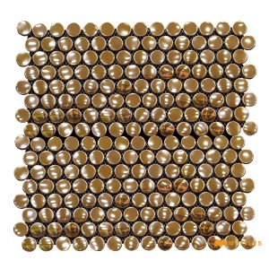 undefined-Imported Copper Mosaic Wall Tile Code32774 (300x300mm, Metallic)