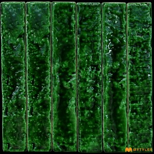 undefined-Imported Green Subway Wall Tile Code35004 (38x235mm, Glossy)