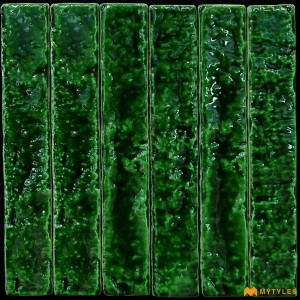 undefined-Imported Green Subway Wall Tile Code35004 (38x235mm, Glossy)