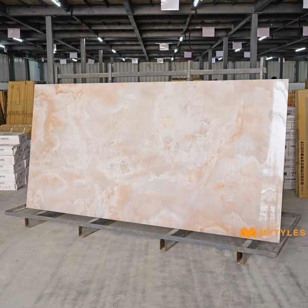 Glazed Vitrified-Vitrified Pink Slab Floor and Wall Tile Code29106 (1200x2400mm, Glossy)