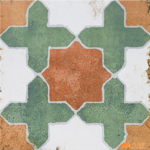 undefined-Green and Brown Moroccan Floor and Wall Tile Code37701 (300x300mm, Matt)