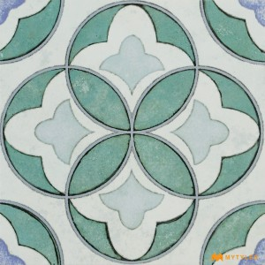 undefined-Ceramic Blue Moroccan Floor and Wall Tile Code28245 (300x300mm, Matt)