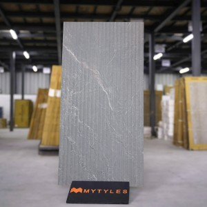 undefined-Vitrified Gray Textured Wall Tile Code36164 (600x1200mm, Matt)