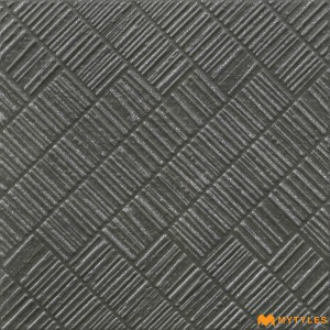 undefined-Ceramic Black Textured Wall Tile Code34549 (300x300mm, Metallic)