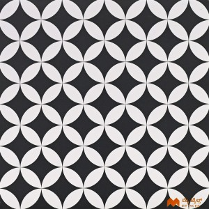 undefined-White and Black Moroccan Floor and Wall Tile Code36653 (400x400mm, Matt)