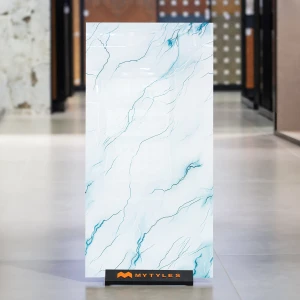 undefined-Vitrified Blue Floor and Wall Tile Code38211 (600x1200mm, Glossy)