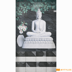 undefined-Poster Wall Tile - Buddha KM1563 Code8339 (4x5 Feet, Matt, 10Pcs)