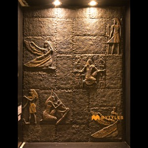 undefined-Black Egyptian Design Mural Code24123 (Random Size, Resin)