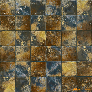 undefined-Ceramic Brown Mosaic Wall Tile Code27317 (300x300mm, Glossy)