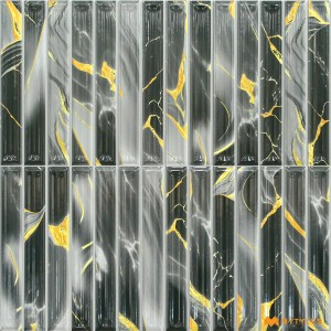 undefined-Ceramic Black Kitkat Wall Tile Code31385 (300x300mm, Glossy)