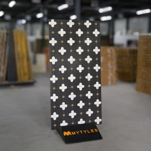 undefined-Imported Black and White Floor and Wall Tile Code33025 (600x1200mm, Matt)