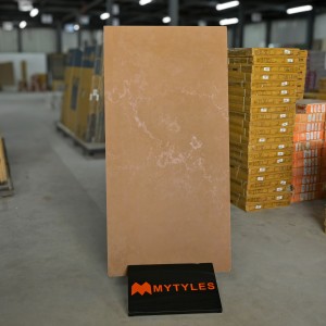 undefined-Vitrified Orange Floor and Wall Tile Code9797 (600x1200mm, Matt)