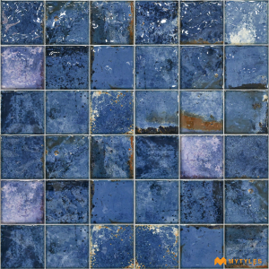 undefined-Ceramic Blue Mosaic Wall Tile Code27319 (300x300mm, Glossy)