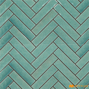 undefined-Ceramic Geometric Wall Tile Code24964 (300x600mm, Glossy)  Herringbone Pattern
