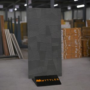 undefined-Vitrified Black Textured Floor and Wall Tile Code33789 (600x1200mm, Matt)