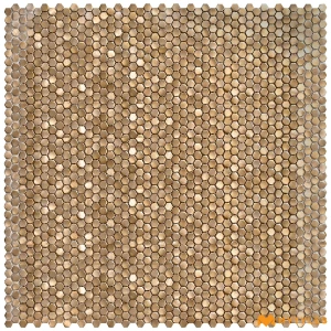 undefined-Imported Gold Mosaic Wall Tile Code34886 (300x303mm, Metallic)