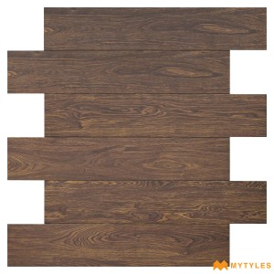 undefined-Vitrified Brown Wooden Floor and Wall Tile Code35967 (200x1200mm, Matt)
