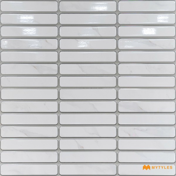 Geometric Tiles-Ceramic White Geometric Wall Tile Code31688 (300x600mm, Glossy)