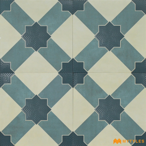 undefined-Vitrified Blue Moroccan Floor And Wall Tile Code26898 (300x300mm, Matt
