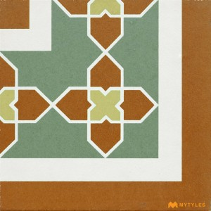 Brown and Green Carpet Design Tile Code30757