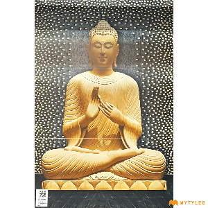 undefined-Buddha Poster Wall Tile Code24286 (2x3 Feet, Matt, 3Pcs)-KC-1568